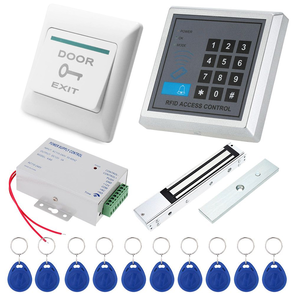Access Control System Rfid Kit - DIYアクセス制御システムキット：125kHz RFIDキーボードアクセス制御システム＋電子磁気ドアロック＋電源＋キー10個