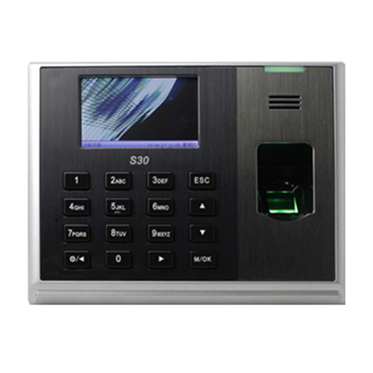 Biometric Time Attendance Machine - ZK S30 フリーソフトウェアスタッフ従業員タイムレコーダー ZK Teco 指紋認証生体認証タイムレコーダーシステムマシン