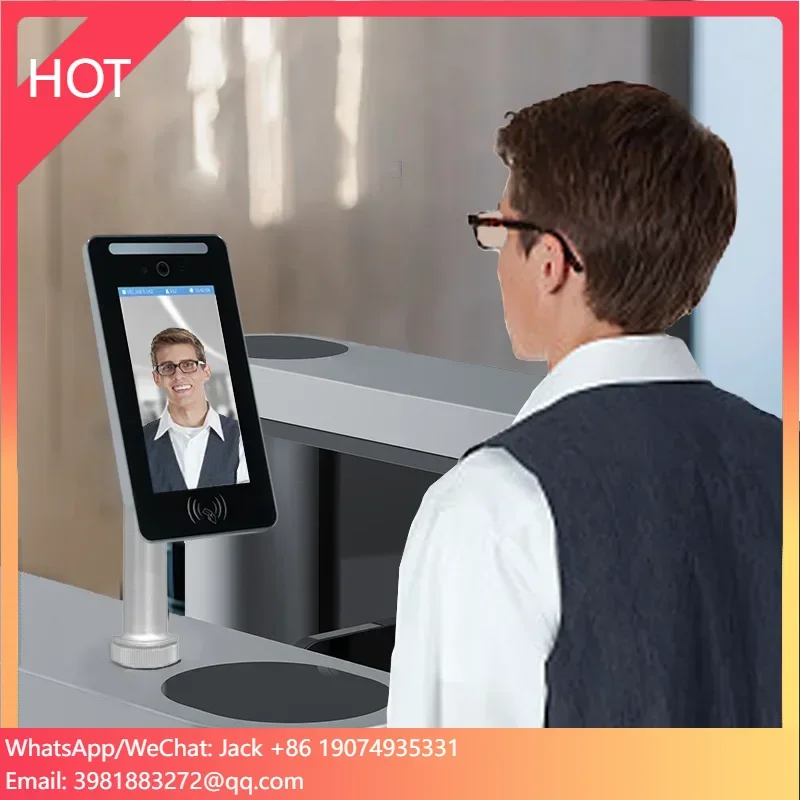 Face Recognition Access Control Terminal - 7インチ顔認識端末、顔アクセス制御、勤怠管理、温度測定機能付き