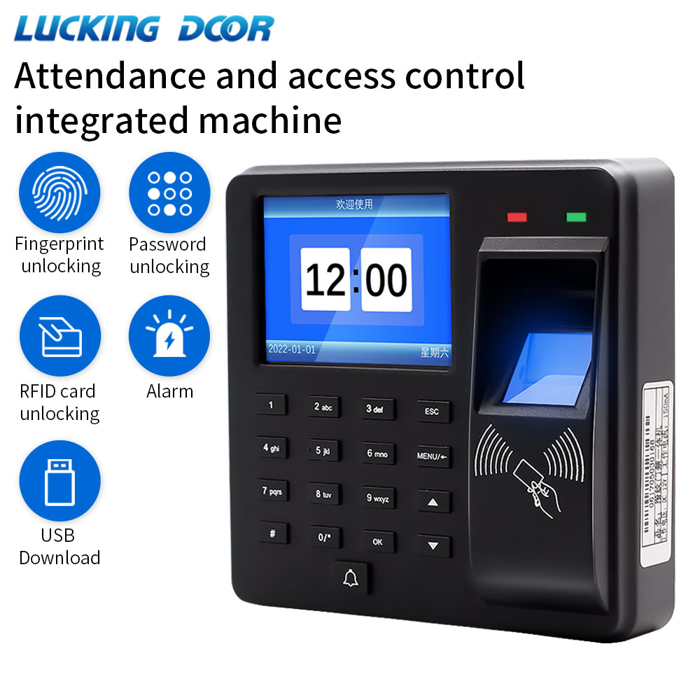 Biometric Time Attendance Machine - 生体認証指紋アクセス制御インターホン勤怠管理機デジタル電気RFIDコードシステムドアロックキータグ用