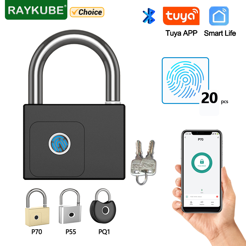 Fingerprint Access Control Door - RAYKUBE Tuya スマート南京錠指紋防水 USB 充電クイック識別ロック解除センサー高品質 P70/P55/PQ1