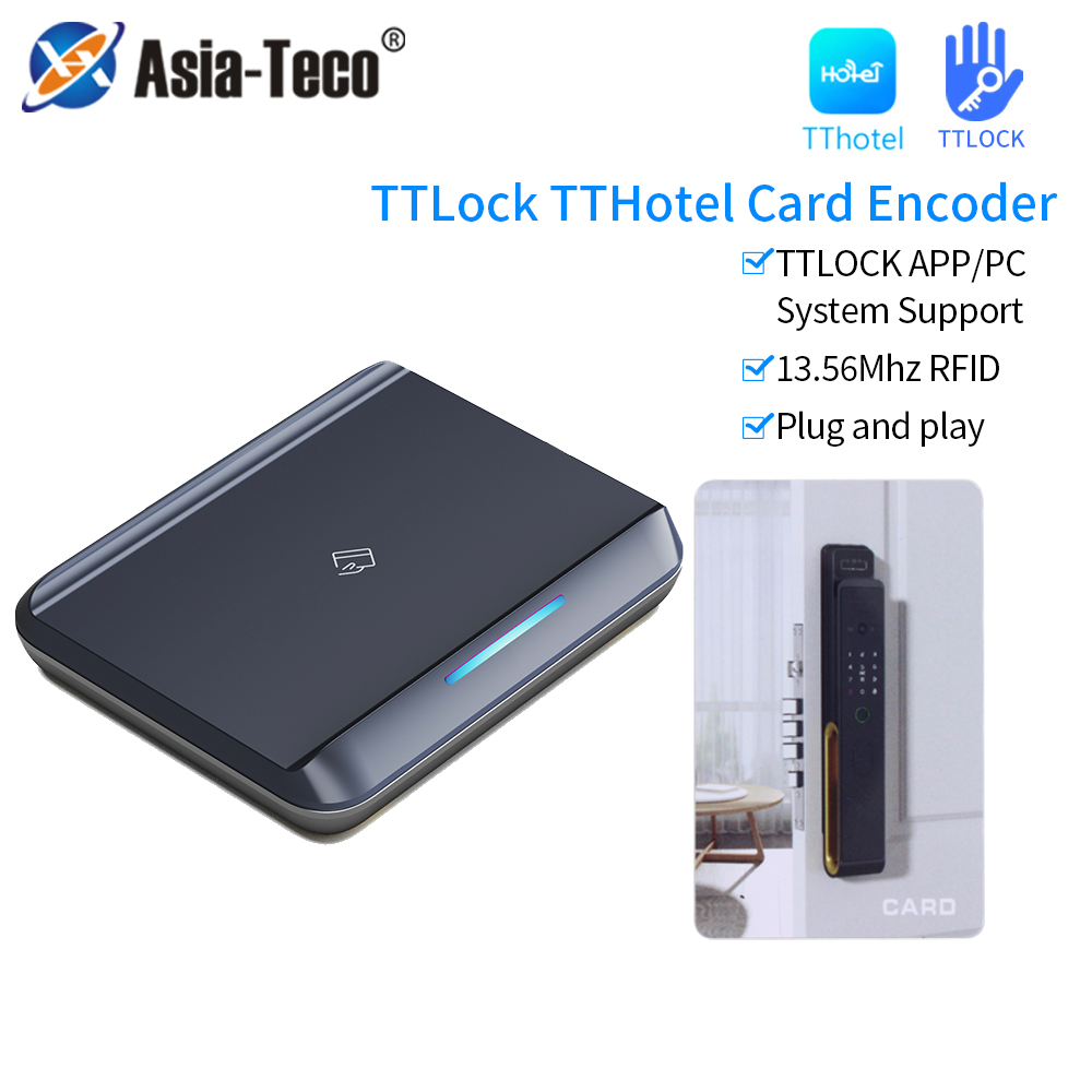 Hotel Lock Card System - TTLOCKアプリの全インテリジェントロック、TTホテル、TTレンタルシステムソフトウェアに対応したスマートRFID ICカードリーダーエンコーダーE5新登場 13.56Mhz