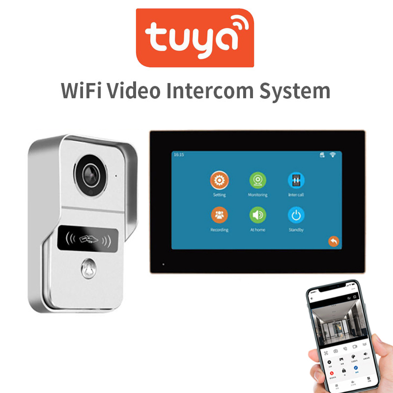 Access Control System Rfid Kit - Tuya 1080P Wifi ビデオドアベル 7/10 インチ