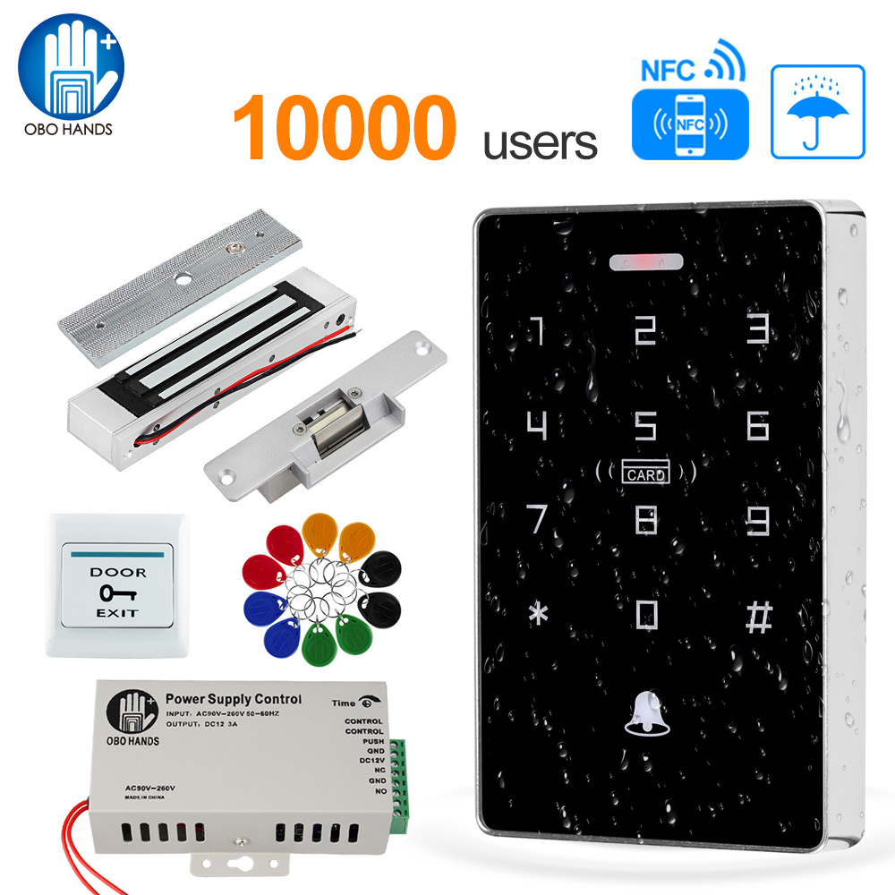 Access Control System Rfid Kit - DIYドアアクセス制御システムキットIP68防水rfidキーボード電源180kg電気磁気ロック家庭用