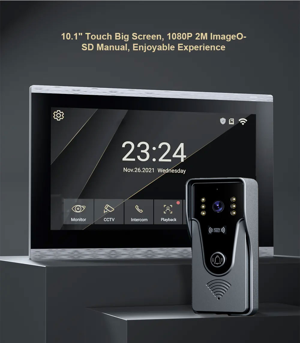 Tuya-ホームインターホンキット,カラータッチスクリーン, - Access Control System Rfid Kit のレビューと価格