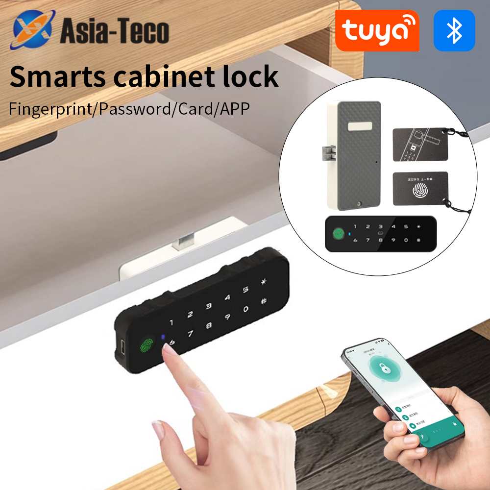 Tuya Bluetooth スマート木製キャビネット指紋ロ - Fingerprint Access Control Door のレビューと価格