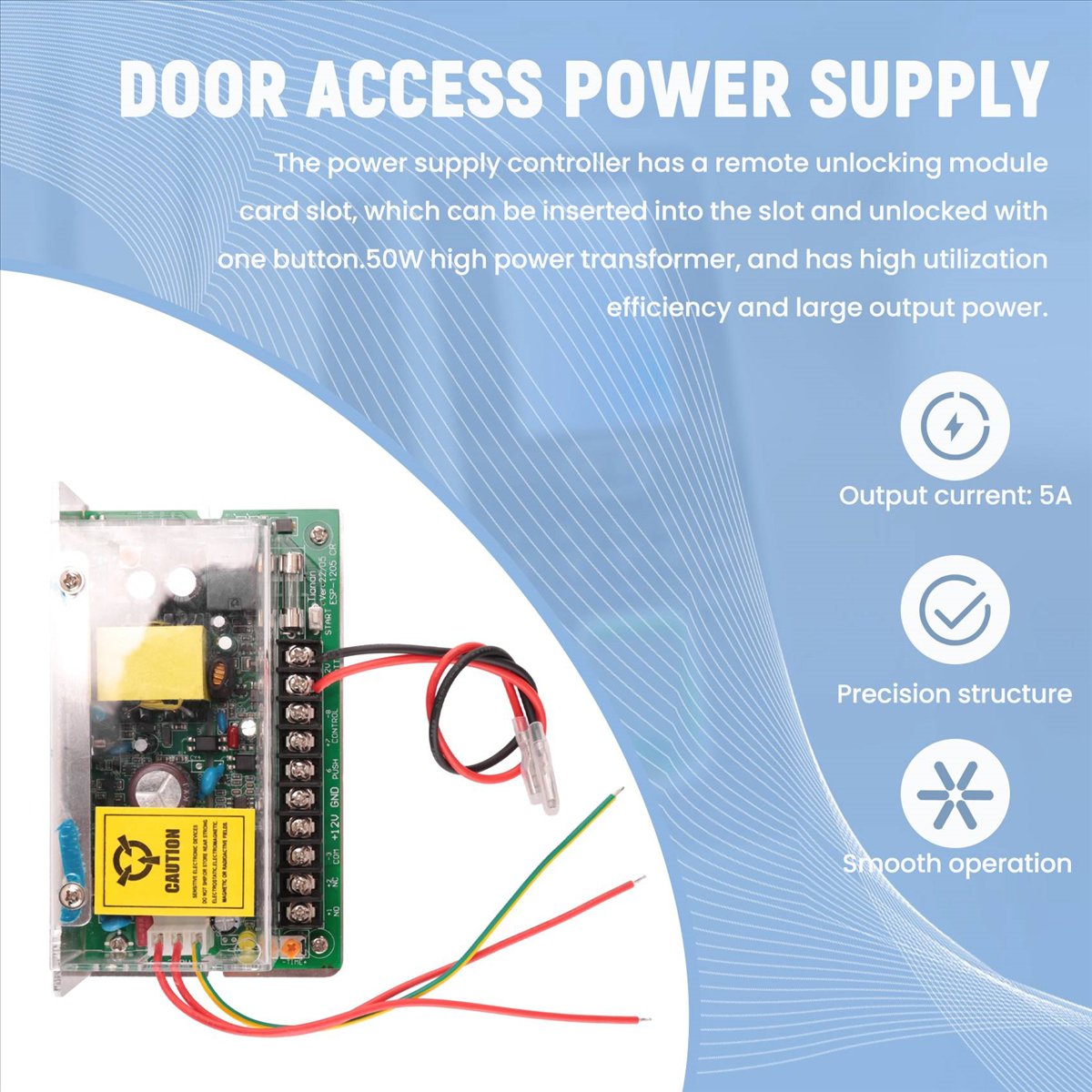 N82R DC 12V 5A UPS ファンクションドアアク - Access Control Power Supply 12V 5A のレビューと価格
