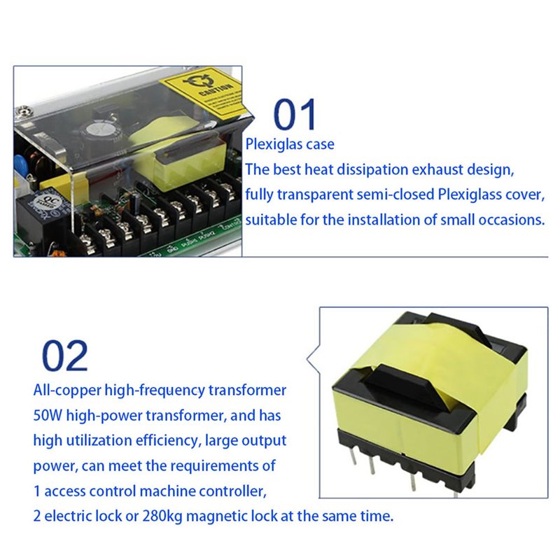 電気ロック用 DC 12V ドアアクセス制御システムスイッチ - Access Control Power Supply 12V 5A のレビューと価格