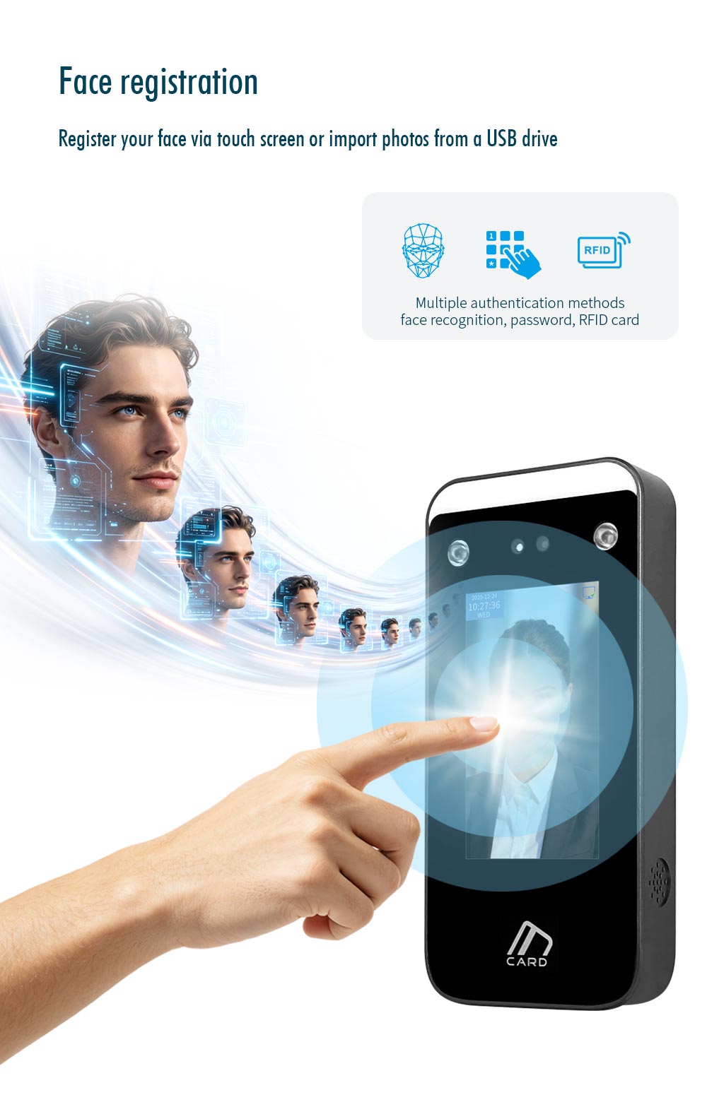 TM-Ai36 4.3インチタッチスクリーンAI動的顔認識端 - Face Recognition Access Control Terminal のレビューと価格
