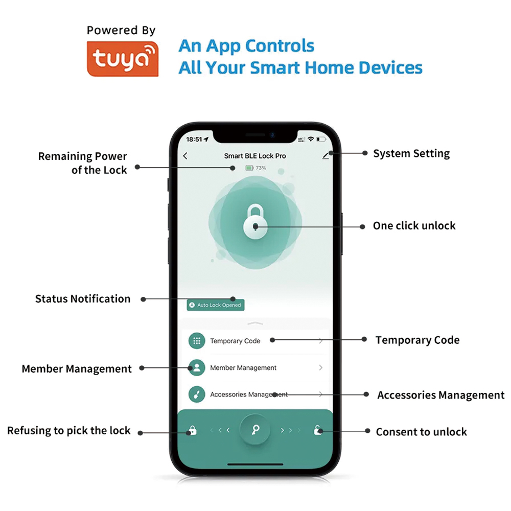 TYSH Tuyaスマート自動セキュリティ生体認証指紋ハンド - Fingerprint Access Control Door のレビューと価格