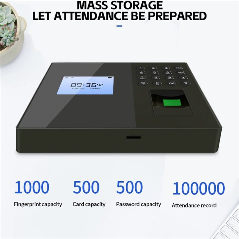 B03B：従業員用生体認証式タイムレコーダー。指紋、カード、 - Biometric Time Attendance Machine のレビューと価格