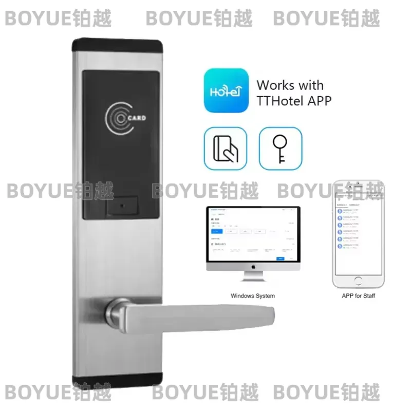 TTロックオンラインシステムステンレススチールホテルドアロッ - Hotel Lock Card System のレビューと価格