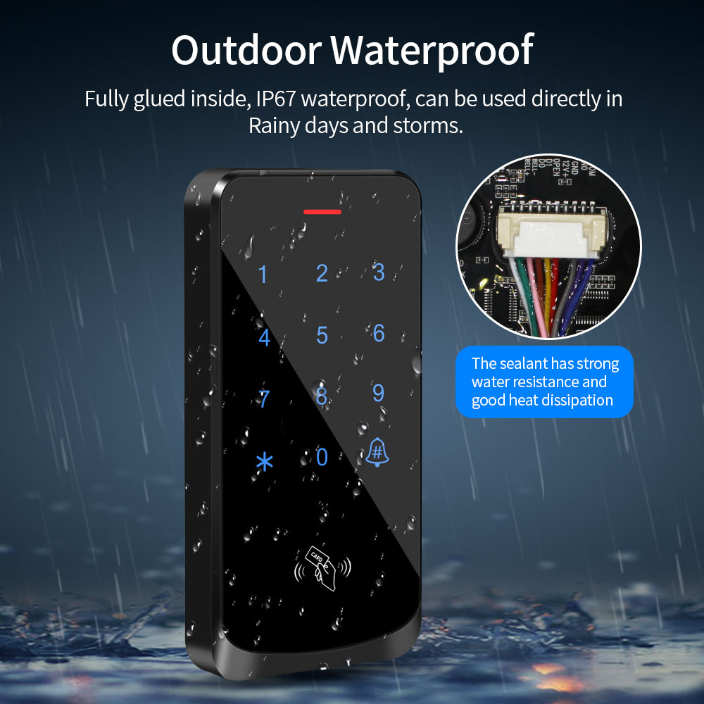 IP68 防水タッチバックライトアクセス制御キーボード RF - Door Access Control Keypad Rfid のレビューと価格