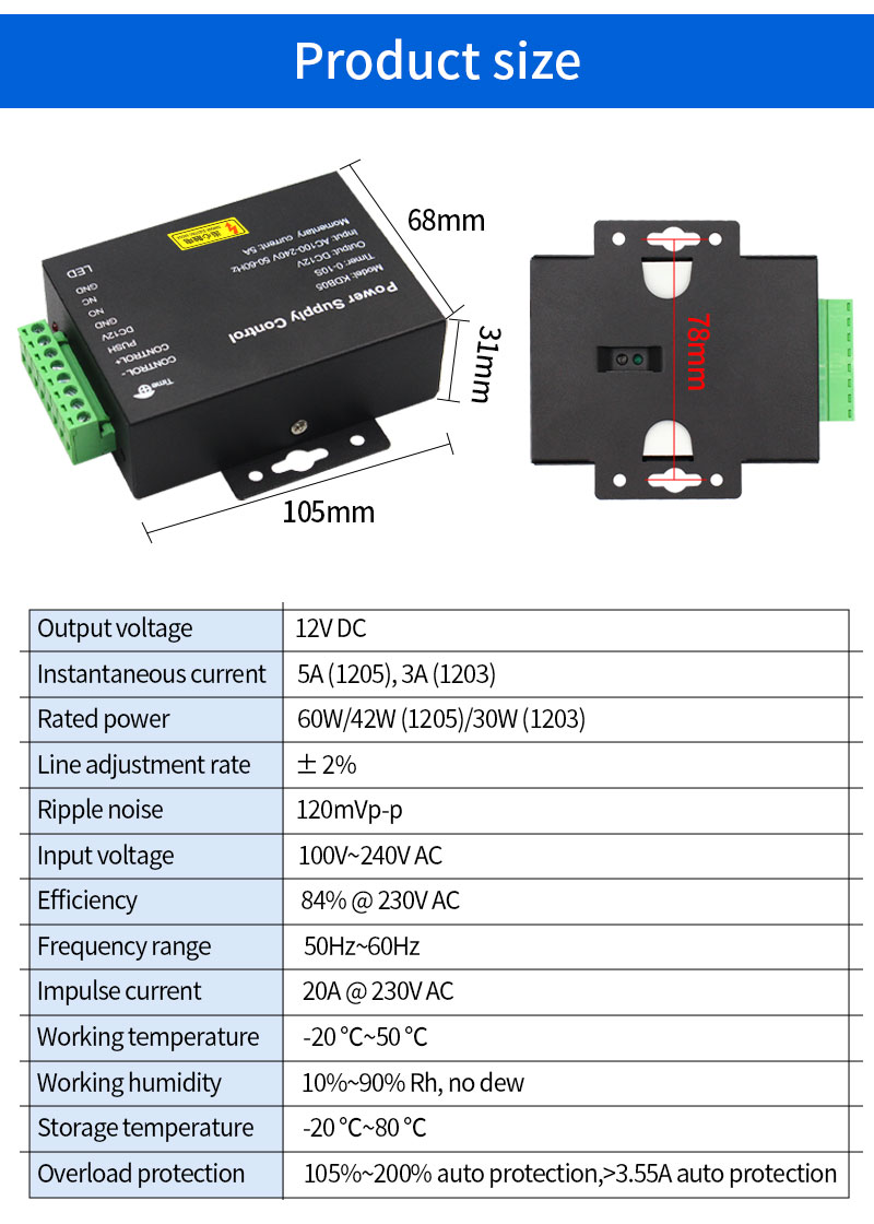 アクセス制御電源スイッチ,5a時間遅延,調整可能な入力,no - Access Control Power Supply 12V 5A のレビューと価格