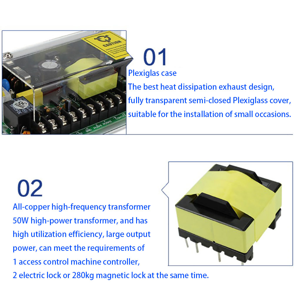 DC 12V ドアアクセス制御システムスイッチ電源 5A A - Access Control Power Supply 12V 5A のレビューと価格