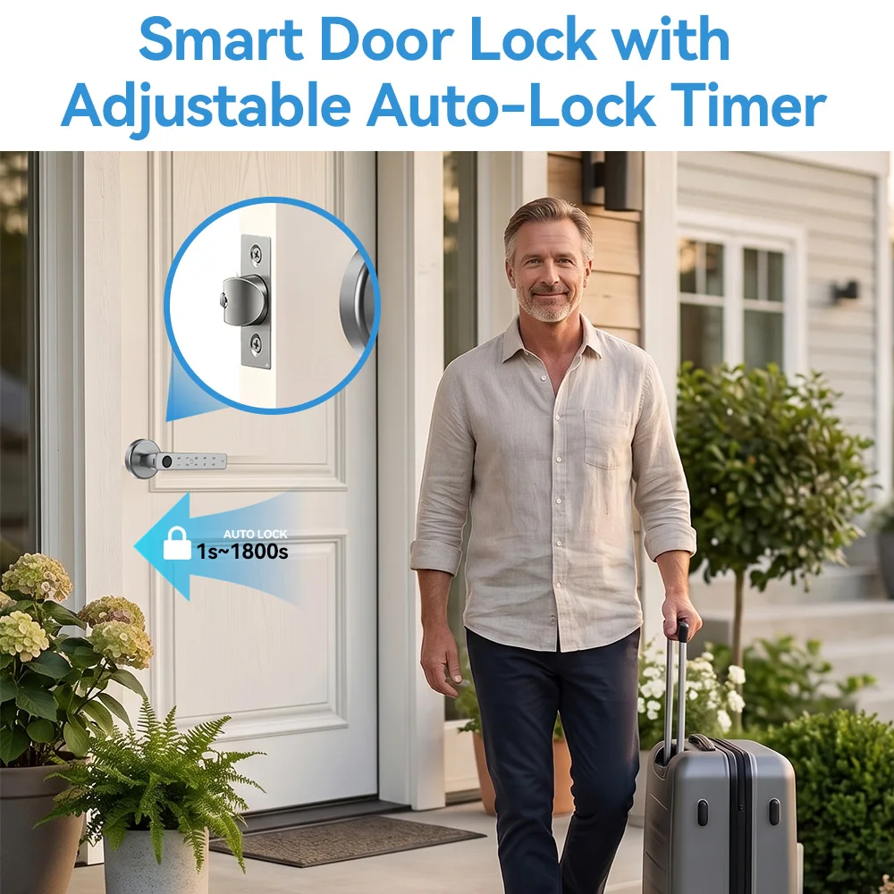 YFK Tuya スマートドアロックハンドル。生体認証指紋、 - Door Access Control Keypad Rfid のレビューと価格