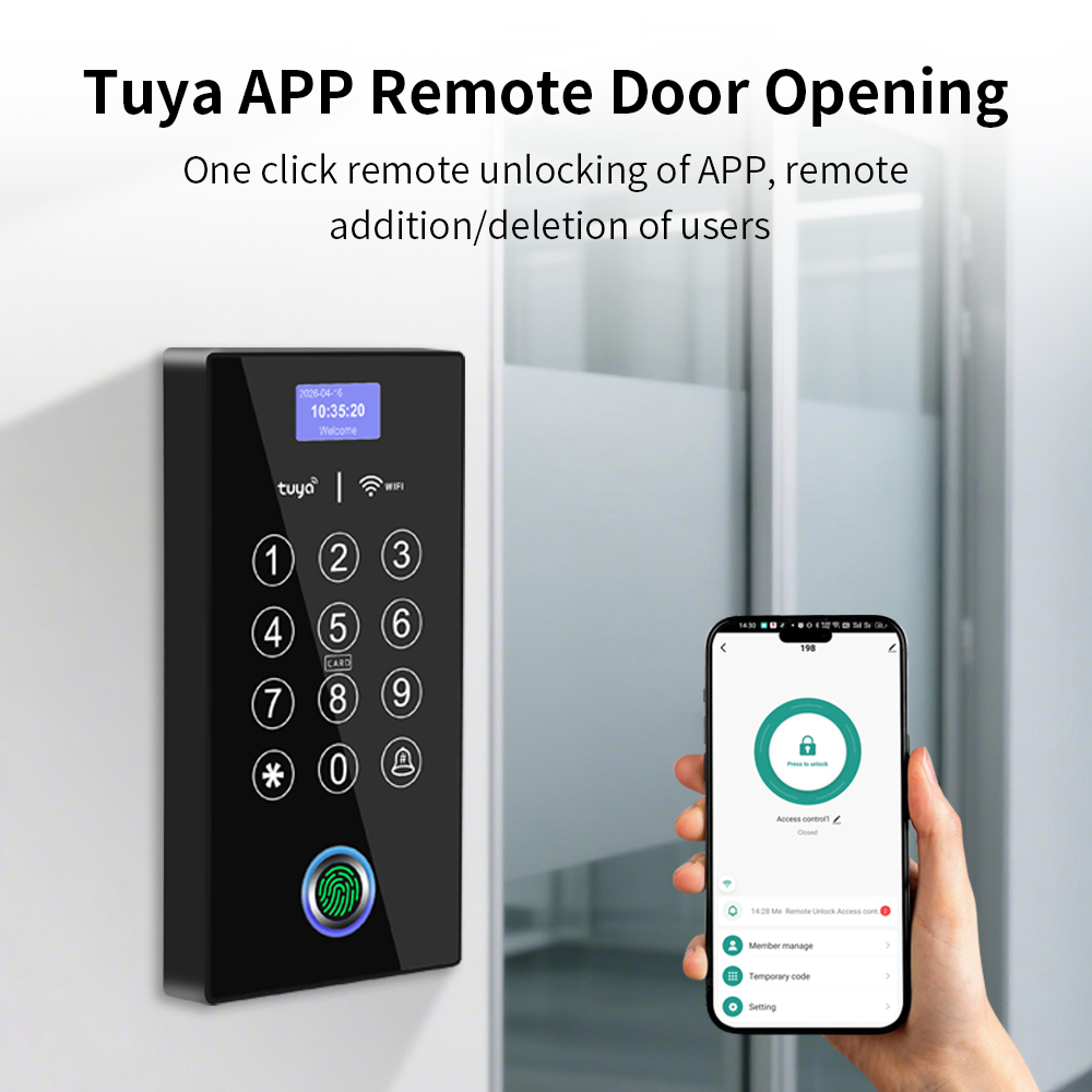 Wifi 指紋アクセス制御キーパッド屋外防水リモートドアオー - Door Access Control Keypad Rfid のレビューと価格