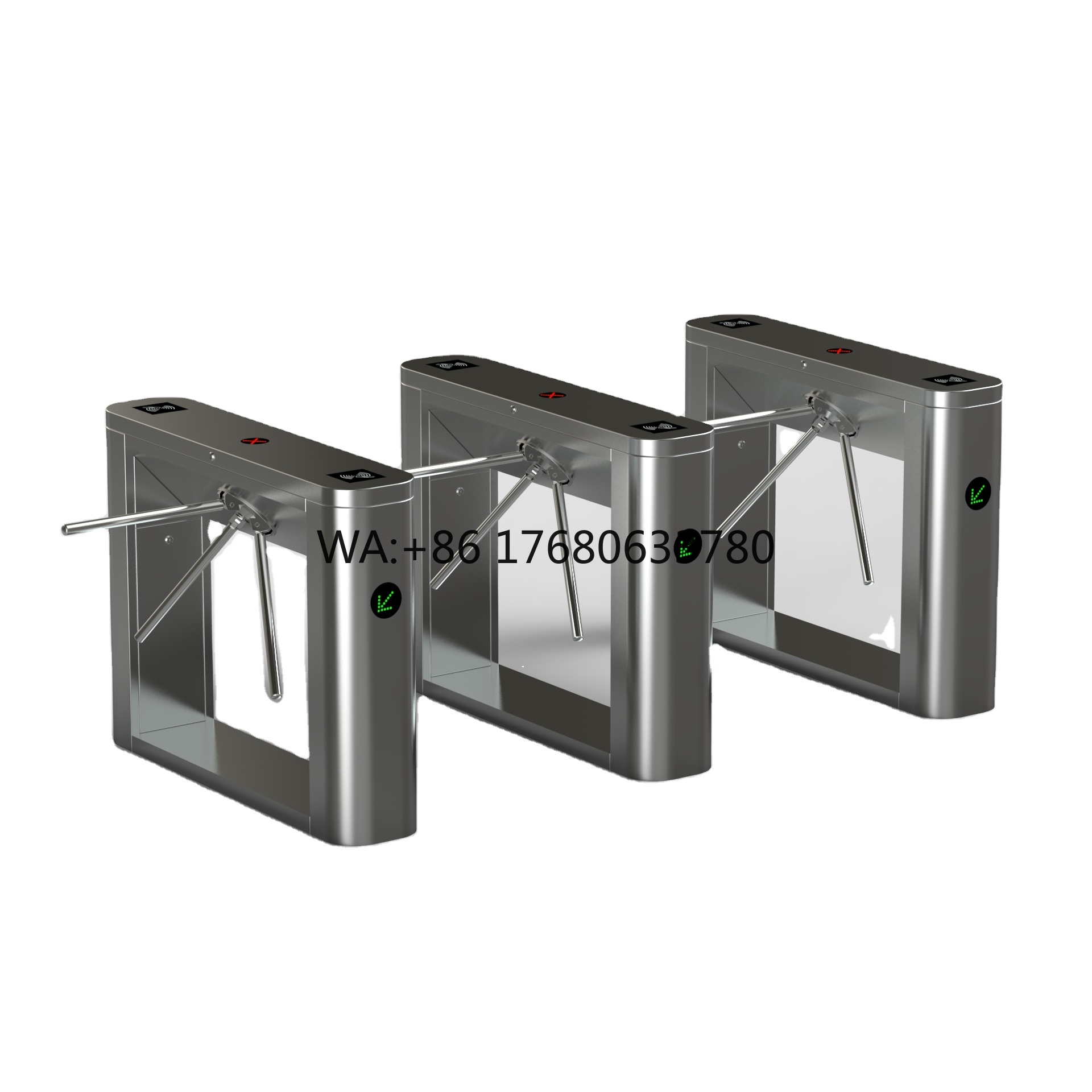 三脚回転式ゲート、ステンレス鋼ガラスフェンス付き、3アームド - Turnstile Gate Access Control のレビューと価格