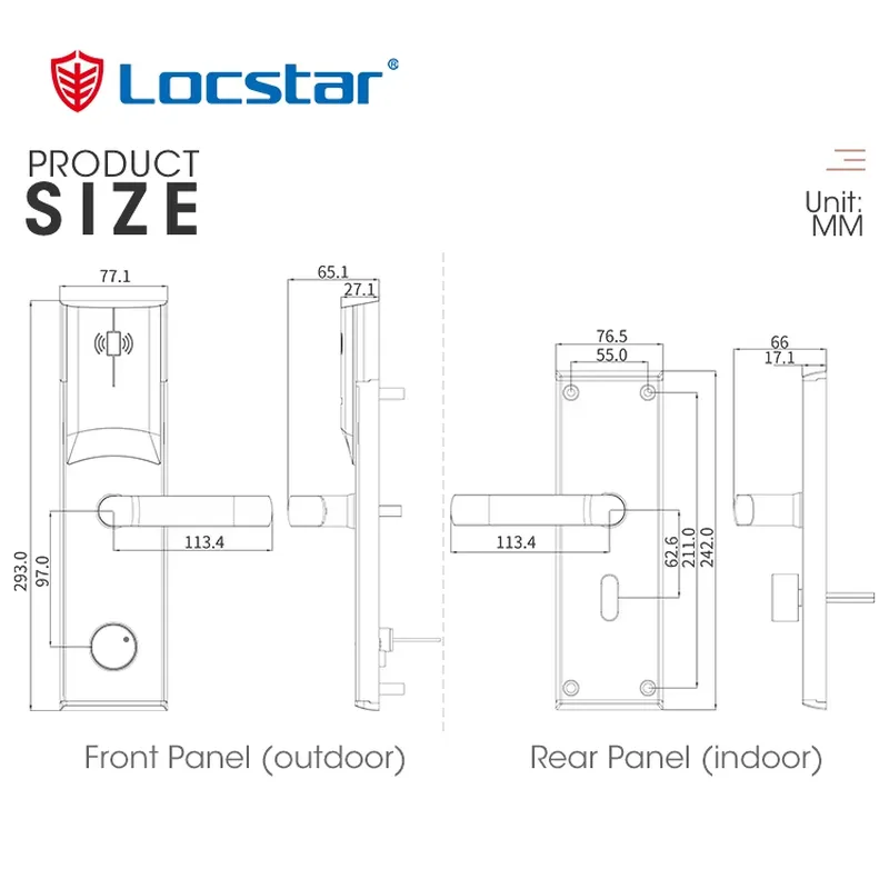 Locstarホテル客室用電子ドアロックシステム。木製ドアに - Hotel Lock Card System のレビューと価格