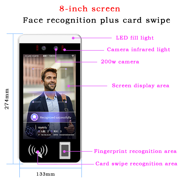 生体認証顔認識セキュリティアクセス制御時計システム、Andr - Face Recognition Access Control Terminal のレビューと価格