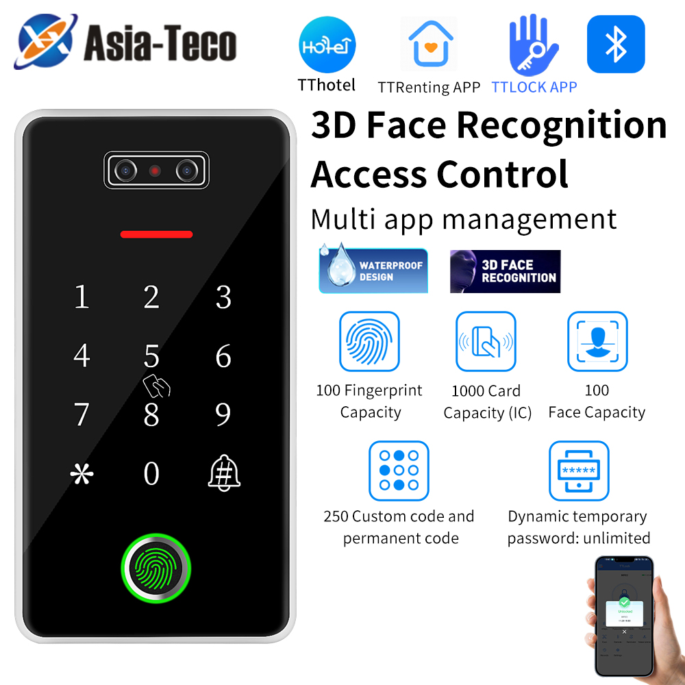Ttlock-生体認証アクセス制御キーパッド,100フェイス - Door Access Control Keypad Rfid のレビューと価格